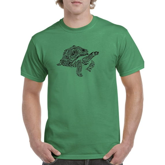 Tribal Style Sea Turtle Art T-Shirt Men -Image by Shutterstock, Male x-Large
