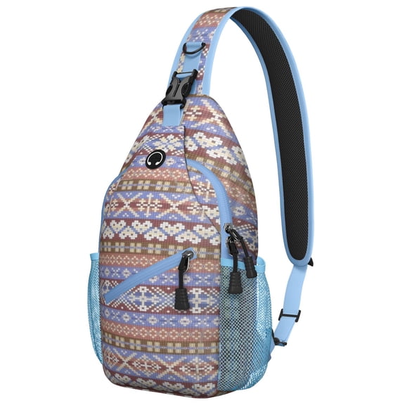 Tribal Style Sling Backpack for Women Men, Artistic Ink Style Lightweight Travel Crossbody Bag for Hiking Outdoors