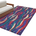 thumbnail image 1 of Tribal Style Washable Area Rugs 4'x6', Abstract Boho Ethnic Feather Leaf Low Pile Throw Living Room Rug Non-Slip Sturdy Edge Binding Carpet for Indoor Entryway Bedside Kitchen, 1 of 9