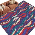 thumbnail image 1 of Tribal Style Washable Living Room Rugs 6'x9', Abstract Boho Ethnic Feather Leaf Low Pile Throw Large Area Rug Non-Slip Sturdy Edge Binding Carpet for Dining Room Kitchen Office, 1 of 9