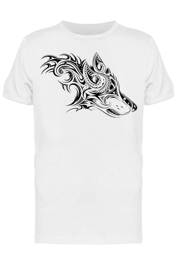 Tribal Style Wolf Head T-Shirt Men -Image by Shutterstock, Male 3X-Large