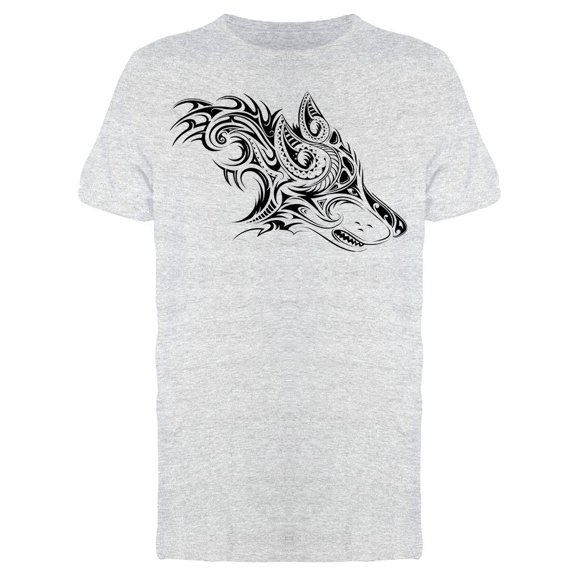 Tribal Style Wolf Head T-Shirt Men -Image by Shutterstock, Male Small