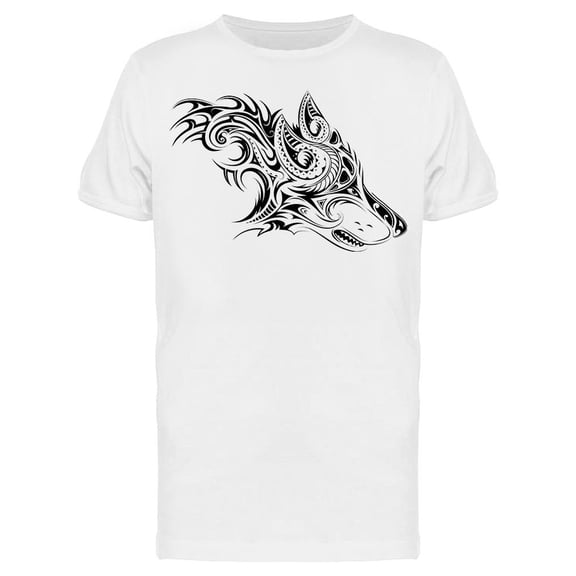 Tribal Style Wolf Head T-Shirt Men -Image by Shutterstock, Male XX-Large