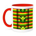 thumbnail image 1 of 3dRose, Tribal styled pattern of the Kanaka Maoli, historical flag of Hawaii, 15oz Two-Tone Red Mug, 1 of 7