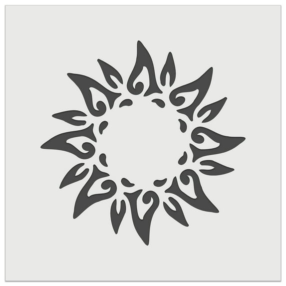 Tribal Sun Circle Star DIY Cookie Wall Craft Stencil - 9.0 Inch