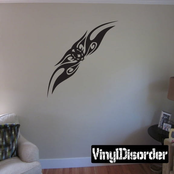 Tribal Symmetric Flames Wall Decal - Vinyl Decal - Car Decal - DC 028 - 36 Inches