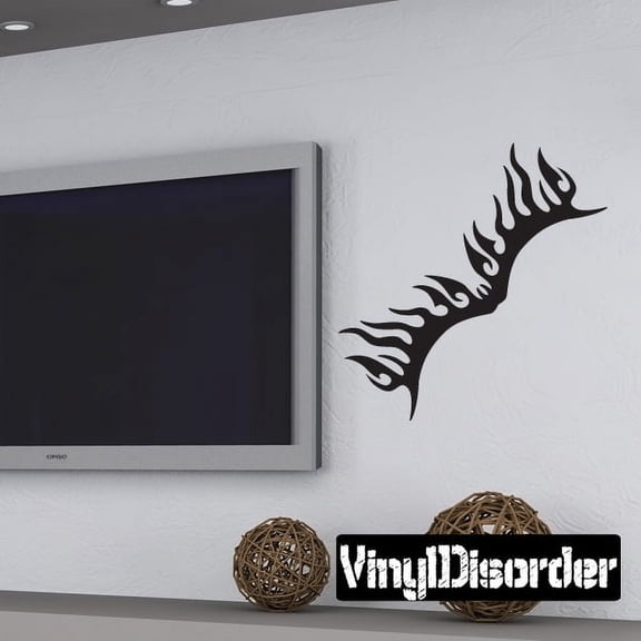 Tribal Symmetric Flames Wall Decal - Vinyl Decal - Car Decal - DC 037 - 36 Inches