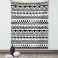 thumbnail image 1 of Tribal Tapestry, Ethnic Borders with Leaves Florals Flowers Ivy Swirls Indian Inspired Art Image, Wall Hanging for Bedroom Living Room Dorm Decor, 60W X 80L Inches, Black and White, by Ambesonne, 1 of 1