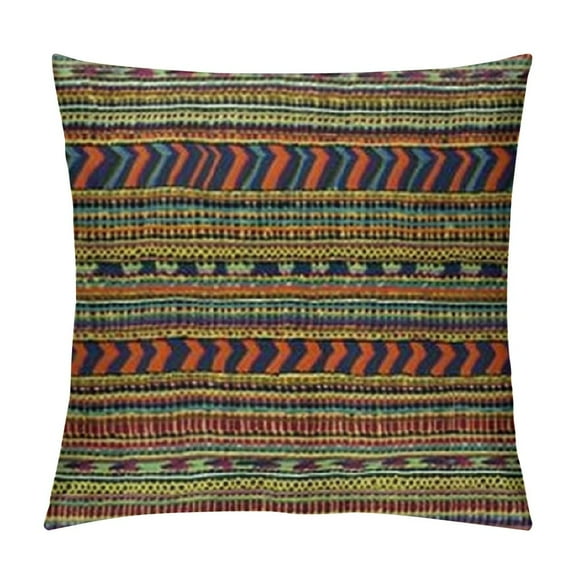 Tribal Throw Pillow Cushion Case , Ancestral American Cultures Inspired Vintage Aztec Motifs Folklore Pattern, Modern Accent Double-Sided Digital Printing, Multicolor
