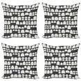 thumbnail image 1 of Tribal Throw Pillow Cushion Case Pack of 4, Geometric Style Half Circle in Murky Grunge Style Primitive Trippy Graphic, Modern Accent Double-Sided Print, 4 Sizes, Dark Blue Grey White, by Ambesonne, 1 of 2