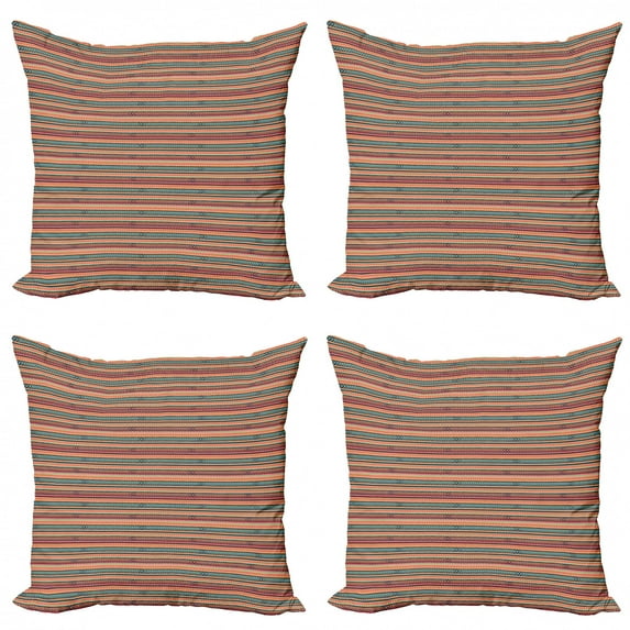 Ambesonne Tribal Throw Pillow Cover 4 Pack, Arrows Triangles and Rhombs, 16", Multicolor