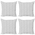 thumbnail image 1 of Ambesonne Tribal Throw Pillow Cover 4 Pack, Native Repeated Elements, 16", Charcoal Grey and White, 1 of 2