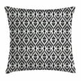 thumbnail image 1 of Tribal Throw Pillow Cushion Cover, Abstract Sketchy Like Rectangulars Composed with Stripes and Circles Design, Decorative Square Accent Pillow Case, 16 X 16 Inches, Black and White, by Ambesonne, 1 of 2