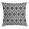 thumbnail image 1 of Tribal Throw Pillow Cushion Cover, Diagonal Ethnic Bohemic Design Made with Stripes and Little Triangle Lines Art, Decorative Square Accent Pillow Case, 20 X 20 Inches, Black and White, by Ambesonne, 1 of 2