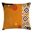 thumbnail image 1 of Tribal Throw Pillow Cushion Cover, Ethnic African Design with Bold Lines Geometric Triangles Artwork Image, Decorative Square Accent Pillow Case, 24 X 24 Inches, Black Orange and White, by Ambesonne, 1 of 2