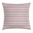 thumbnail image 1 of Tribal Throw Pillow Cushion Cover, Ethnic Stripes with Triangles Arrows Abstract Geometric Composition, Decorative Square Accent Pillow Case, 16 X 16 Inches, Dark Coral Grey Pale Blue, by Ambesonne, 1 of 2