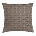 thumbnail image 1 of Tribal Throw Pillow Cushion Cover, Native African Clannish Pattern of Coffee Bean Inspired Leaf Motifs, Decorative Square Accent Pillow Case, 20 X 20 Inches, Warm Taupe and Dark Brown, by Ambesonne, 1 of 2