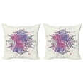 thumbnail image 1 of Ambesonne Tribal Throw Pillow Cover 2 Pack, Motif Brushstroke, 20", Pale Pink Fuchsia Lilac, 1 of 2