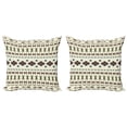 thumbnail image 1 of Tribal Throw Pillow Cushion Cover Pack of 2, Pattern Inca Illustration Geometric Arrangement, Zippered Double-Side Digital Print, 4 Sizes, Beige and Brown, by Ambesonne, 1 of 5