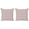 thumbnail image 1 of Ambesonne Tribal Throw Pillow Cover 2 Pack, Abstract Stripes, 16", Dark Coral Pale Blue, 1 of 5