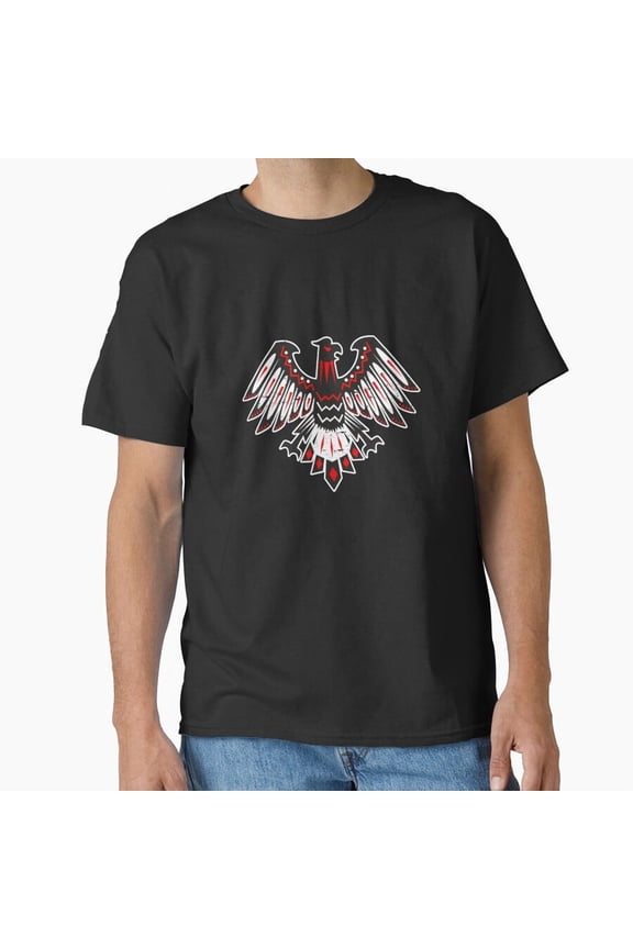 Tribal Thunderbird Inspired Symbolic Art Design Heritage Pattern Unisex T-Shirt, up to size 5XL
