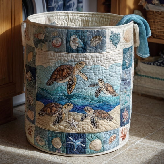 Tribal Tide Quilted Laundry Basket