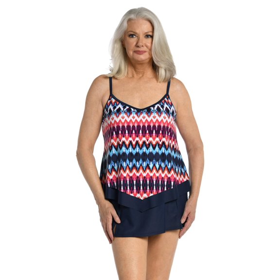 Tribal Times Flutter Hem Tankini Top