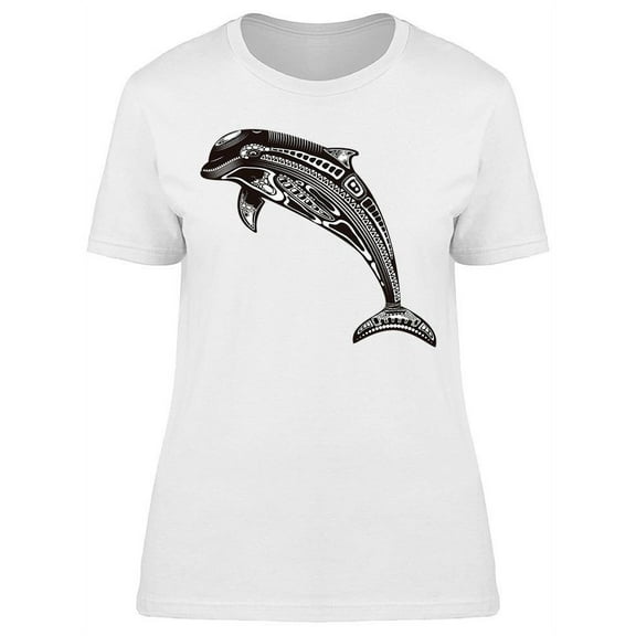 Tribal Totem Animal Dolphin Art T-Shirt Women -Image by Shutterstock, Female x-Large