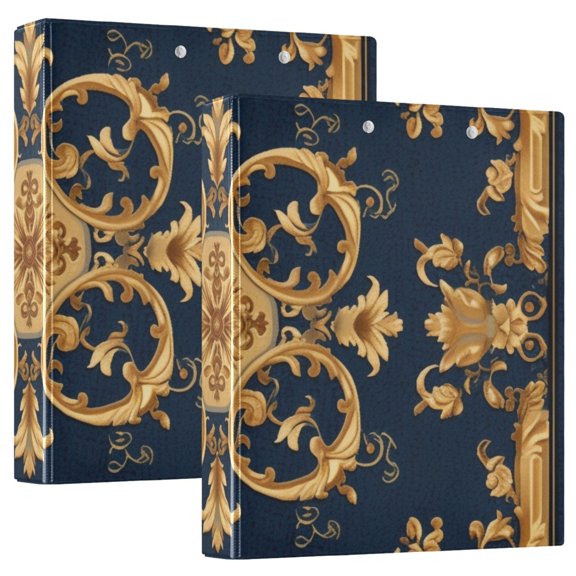 Tribal Traditonal Pattern 3 Ring Binders 1.5 inch Hardcover File Folders with Interior Pockets A4 Size Organizer for School Office Hospital