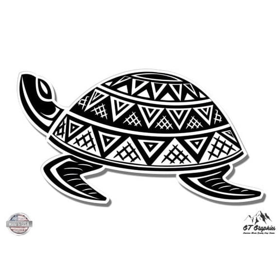 Tribal Turtle - 3" Vinyl Sticker - For Car Laptop I-Pad Phone Helmet Hard Hat - Waterproof Decal