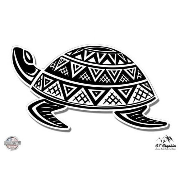 Tribal Turtle - 5" Vinyl Sticker - For Car Laptop I-Pad - Waterproof Decal