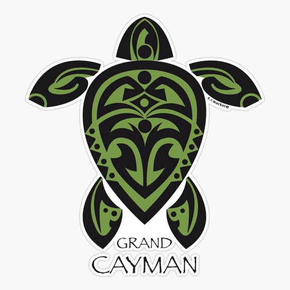 Tribal Turtle Grand Cayman Ocean Sticker