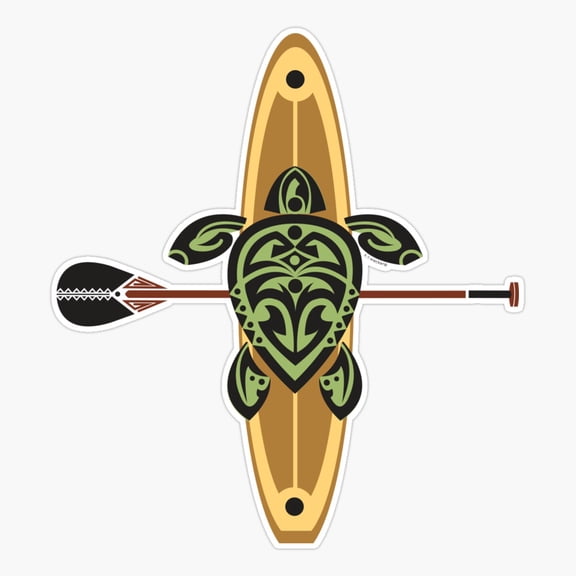 Tribal Turtle Wave Rider Design Sticker