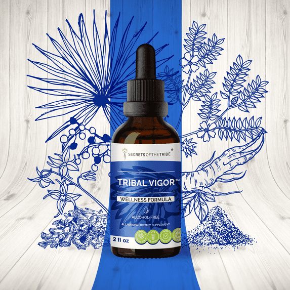 Secrets Of The Tribe Tribal Vigor Blend Tincture Dietary Supplement, Natural Extract, Made from Eleuthero Siberian Ginseng, Catuaba, Barrenwort, Muira Puama, Saw Palmetto, Tribulus 2 oz