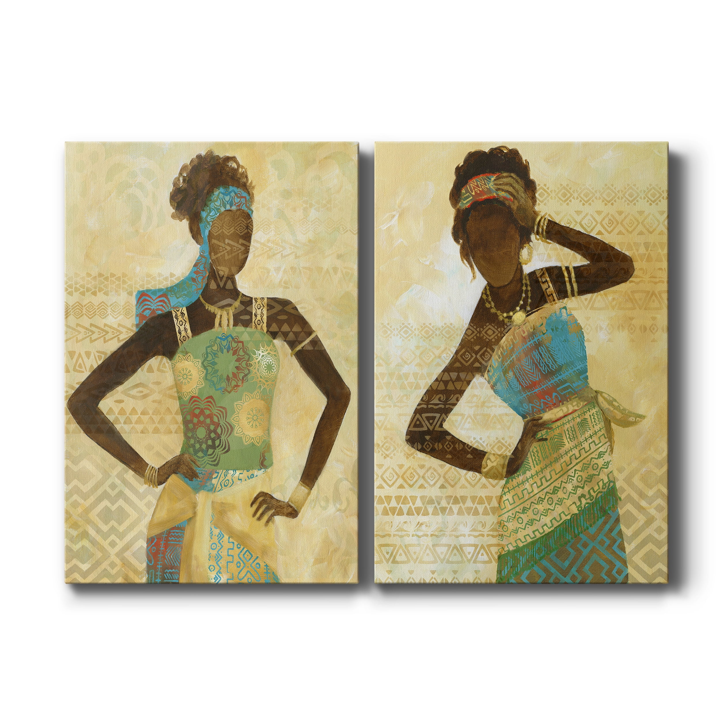 Tribal Vision I Premium Gallery Wrapped Canvas - Ready to Hang - Set of 2 - 18 x 27 Each