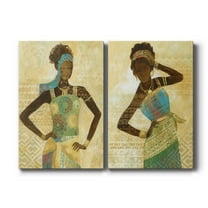 Tribal Vision I Premium Gallery Wrapped Canvas - Ready to Hang - Set of 2 - 8 x 12 Each