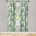 thumbnail image 1 of Tribal Window Curtains, Ethnic Themed Repeating Pattern Folk Paisley Details and Watercolor Motifs, Lightweight Decor 2-Panel Set with Rod Pocket, Pair of - 28"x63", Sky Blue Pale Khaki, by Ambesonne, 1 of 3