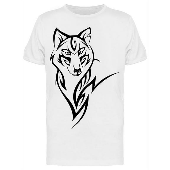 Tribal Wolf Tattoo T-Shirt Men -Image by Shutterstock, Male Large