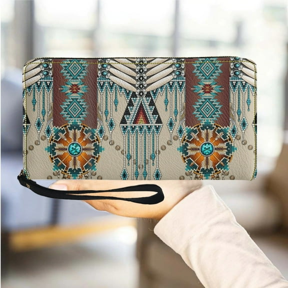 Tribal Wristband Wallets Female Leather Women Purse Multifunction Travel Ladies Coin Case Credit Card Clutch for Female