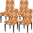 thumbnail image 1 of Tribals Floral Chair Covers for Dining Room Set of 4, Washable Spandex Parsons Slipcovers, Removable Kitchen Chair Cover, Stretch Seat Protector for Home Party Hotel, 1 of 6