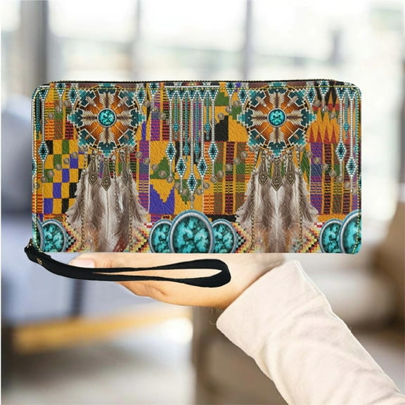 Tribe African Design Unique Women Wallet Multifunction PU Leather Ladies Purse Zipper Slim Girls Card Holder My Pouch Female
