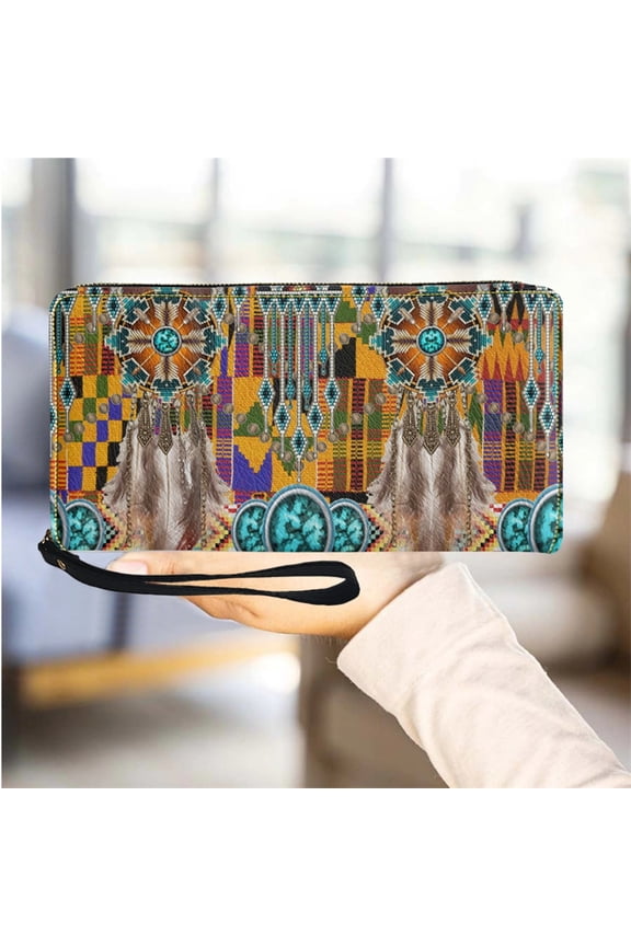 Tribe African Design Unique Women Wallet Multifunction PU Leather Ladies Purse Zipper Slim Girls Card Holder My Pouch Female