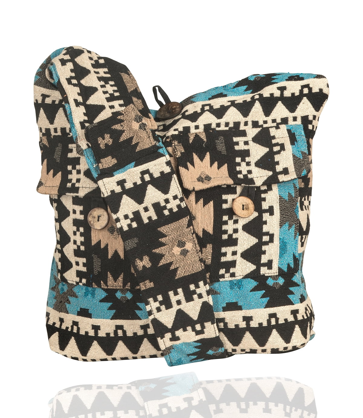 Tribe Azure Large Blue Quilted Hobo Shoulder Bag Crossbody Sling Beach