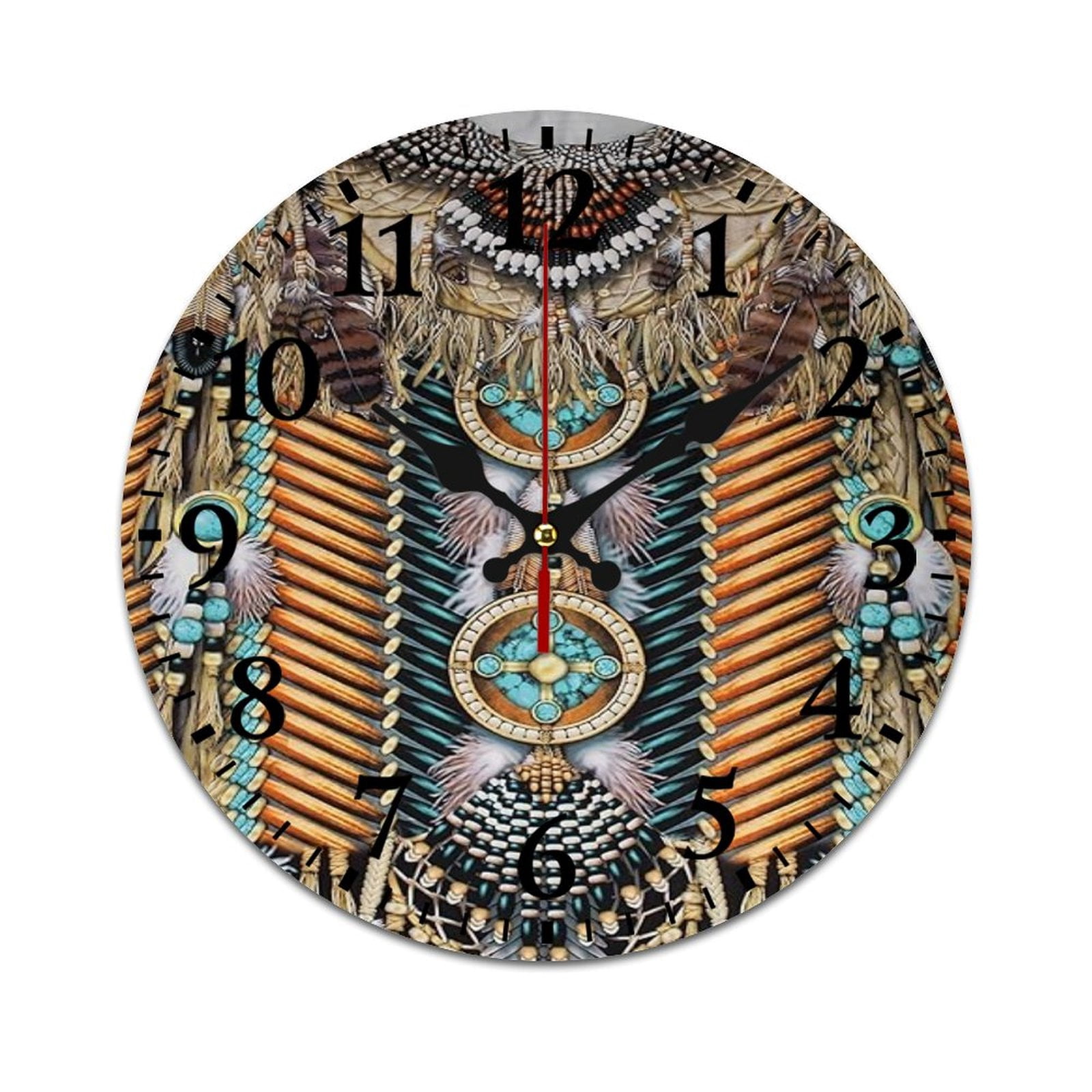 Tribe Elements Print Wall Clock Modern Design Clocks Wall Hanging Home ...
