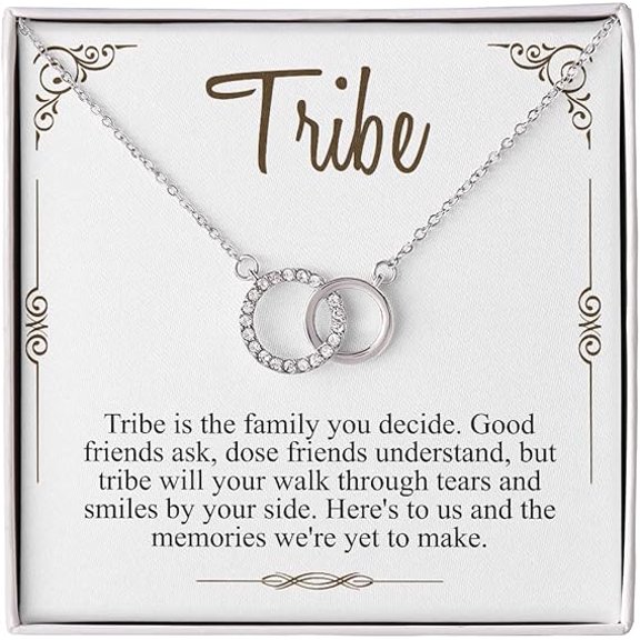 Tribe Necklace, Best Friend Birthday Gifts, Friendship Necklace Gifts for Best Friend, Long Distance Friendship Gift, BFF Necklace With Message Card