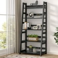 thumbnail image 1 of TribeSigns 5-Tier Bookshelf Modern Bookcase, 5 Shelf Ladder Shelf Black, 1 of 7
