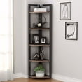 thumbnail image 1 of TribeSigns 5 Tier Corner Shelf, Rustic Corner Storage Rack Plant Stand Small Bookshelf for Living Room, Home Office, Kitchen, Small Space, 1 of 8
