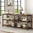 thumbnail image 1 of TribeSigns 70.9" Console Sofa Table Behind Couch Table, 3-Tier industrial Hallway Entryway Table with Storage Shelves, 1 of 7