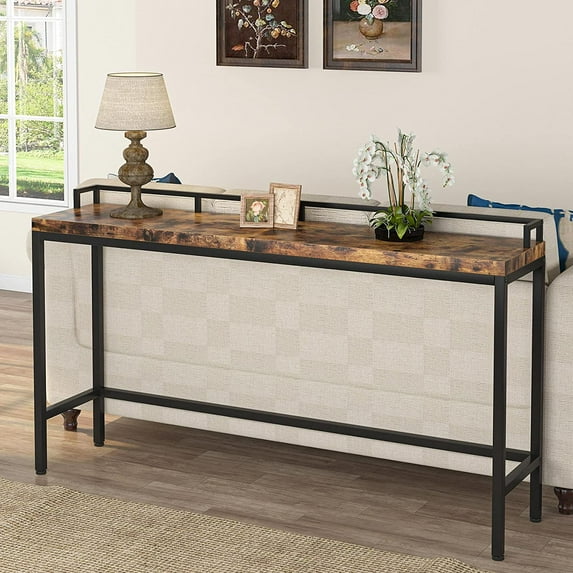 TribeSigns 70.9 inch Extra Long Sofa Table, Narrow Long Console Table Behind Couch (Rustic Brown)