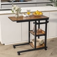thumbnail image 1 of TribeSigns Overbed Bedside C Table Small Computer Desk Sofa Table with Storage Shelves, Mobile Couch Table Tray Snack TV Laptop Table with Wheels, 1 of 7